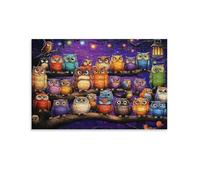 Puzzle 1 000 pièces pour Adultes - Puzzle coloré pour décoration intérieure, Jeux et activités en Famille, cadeauRassemblement Nocturne des hiboux 38x52cm