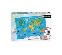 Puzzle 100 p carte du monde des monuments