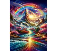 Puzzle 100 pièces,40x28 cm Puzzles pour Adultes,Jeux éducatif Puzzles Classiques Défi Jouets Cadeaux pour Puzzle de Décoration Familiale - Pays des Merveilles coloré