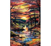 Puzzle 100 Pieces Adulte Rivière Arbres Coucher Soleil 40 x 28 cm Puzzles Adultes 100 Pièces Puzzle Impossible Jeu Éducatif Jeu D'adresse pour Toute la Famille