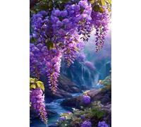Puzzle 100 Pieces Adulte Rivière Cascade Fleurs 40 x 28 cm Puzzles Adultes 100 Pièces Puzzle Impossible Jeu Éducatif Jeu D'adresse pour Toute la Famille