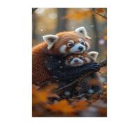 Puzzle 100 Pieces Adultes Adorable Panda Roux, Défis Amusants Détente Créativité Puzzle Impossible, Puzzles pour Adultes 100 Pièces 40 x 28 cm
