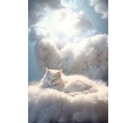 Puzzle 100 Pièces Adultes Animal Chat Nuage Puzzle Difficile et Stimulant Jeux éducatif Puzzles Classiques Puzzles 100 Pièces Adultes Cadeau Stimulant 40 x 28 cm