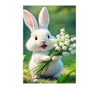 Puzzle 100 Pieces Adultes Animal Lapin Fleur, Défis Amusants Détente Créativité Puzzle Impossible, Puzzles pour Adultes 100 Pièces 40 x 28 cm