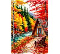 Puzzle 100 Pieces Adultes Cabane Bord Rivière dans Jungle 40x28 cm, Examinez Les pièces, Découvrez Les Indices et Résolvez l'enquête, Puzzle Adulte 100 Pièces
