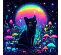 Puzzle 100 Pièces Adultes Chat Champignon, Développe Observation, Logique et Concentration, Puzzle Adulte 100 Pieces 35x35 cm