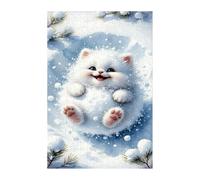 Puzzle 100 Pieces Adultes Chat Neige, Défis Amusants Détente Créativité Puzzle Impossible, Puzzles pour Adultes 100 Pièces 40 x 28 cm