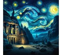 Puzzle 100 Pièces Adultes Château Nuit Étoilée, Développe Observation, Logique et Concentration, Puzzle Adulte 100 Pieces 35x35 cm