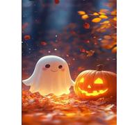 Puzzle 100 Pieces Adultes Citrouille Fantôme Mignonne 40x28 cm, Examinez Les pièces, Découvrez Les Indices et Résolvez l'enquête, Puzzle Adulte 100 Pièces