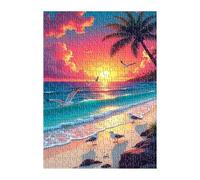 Puzzle 100 Pieces Adultes Coucher de Soleil Océan Mouette 40x28 cm Jeux de Réflexion Éducatifs, Concentration et Amusants à Découvrir Activité Familiale Parfaite Puzzle Adulte 100 Pièces