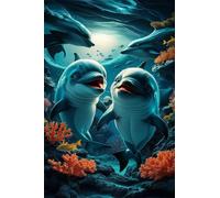 Puzzle 100 Pieces Adultes Dauphin Corail 40x28 cm, Examinez Les pièces, Découvrez Les Indices et Résolvez l'enquête, Puzzle Adulte 100 Pièces