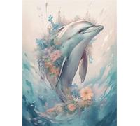 Puzzle 100 Pièces Adultes Dauphin L'Aquarelle Puzzle Difficile et Stimulant Jeux éducatif Puzzles Classiques Puzzles 100 Pièces Adultes Cadeau Stimulant 40 x 28 cm