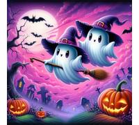 Puzzle 100 Pièces Adultes Fantômes Mignons d'halloween, Jeu éducatif Défi Jouets Divertissement Créatif, Puzzle Adulte 100 Pieces 35x35 cm