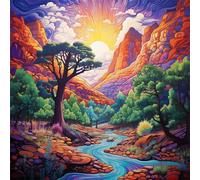 Puzzle 100 Pièces Adultes Jungle Montagne Lever Soleil, Développe Observation, Logique et Concentration, Puzzle Adulte 100 Pieces 35x35 cm