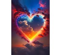 Puzzle 100 Pièces Adultes Paysage Cœur Nuage Puzzle Difficile et Stimulant Jeux éducatif Puzzles Classiques Puzzles 100 Pièces Adultes Cadeau Stimulant 40 x 28 cm