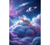 Puzzle 100 Pieces Animal Lapin Nuage, Jouet Educatif, Jouets de Jeu Stimulants, Puzzle Impossible, Puzzles Adulte 100 Pièces 40x28 cm