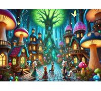 Puzzle 100 pièces Animaux de la Ville des Contes de fées Puzzles pour Adultes Jeux d'activités Familiales,Puzzle à Faire Soi-même pour Décoration Murale de la Maison