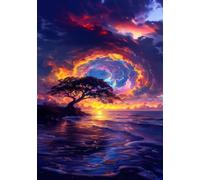 Puzzle 100 Pieces Arbres Paysagers Océan 40 x 28 cm Puzzle Adulte Jeu éducatif Défi Jouets Détente & Relaxation 100 Pièces Puzzles pour Adultes