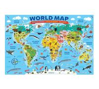 Puzzle 100 pièces : Carte illustrée du monde