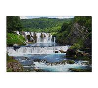 Puzzle 100 pièces : Cascade de Bihac, Parc National d'Una, Bosnie, Œuvre d'art, Souvenir de Voyage, 45,5 x 35,5 cm