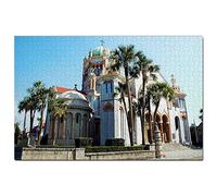 Puzzle 100 pièces Cathédrale Saint-Augustin, Floride, États-Unis, Amérique, Jeu, œuvre d'art, Souvenir de Voyage, 45,5 x 35,5 cm