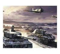 Puzzle 100 pièces, Chars et Avions Puzzle 100 pièces pour Adultes Enfants Amis Jeu de réflexion intellectuelle 45,5 x 35,5 cm