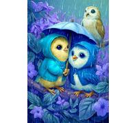 Puzzle 100 Pieces Chouette Dessin Animé, Jeu éducatif Défi Jouets Stimule Concentration et Imagination, Puzzle Adulte 100 Pièces 40 x 28 cm