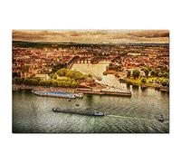 Puzzle 100 pièces, Coin Allemand de Coblence, Allemagne, Jeu, œuvre d'art, Souvenir de Voyage, 45,5 x 35,5 cm