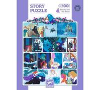 Puzzle 100 pièces Djeco La Belle et la Bête - Storybook illustré lavande