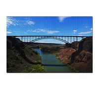 Puzzle 100 pièces, États-Unis, Amérique, Twin Falls, Perrine Bridge, Idaho, Jeu, œuvre d'art, Souvenir de Voyage, 45,5 x 35,5 cm
