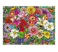 Puzzle 100 pièces : Fleurs en vitrail G