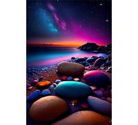 Puzzle 100 Pieces Galet Ciel Étoilé, Jouet Educatif, Jouets de Jeu Stimulants, Puzzle Impossible, Puzzles Adulte 100 Pièces 40x28 cm