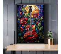 Puzzle 100 Pieces Guitare Rose, Jeux éducatif Défi Jouets Puzzles Classiques, Parfaitement Emboîtable Lettres au Dos, pour Vous Faciliter Le Travail pour Hommes Femmes Plus âgés 40 x 28 cm