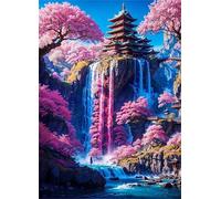 Puzzle 100 Pièces Jeux éducatif Défi Jouets Paysage de la Cascade du Palais Puzzles Classiques Puzzle DIY Cadeaux de l'art de la Décoration Moderne