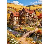 Puzzle 100 Pièces Jeux éducatif Défi Jouets Paysages d'automne dans Un Village Puzzles Classiques Puzzle DIY Cadeaux de l'art de la Décoration Moderne
