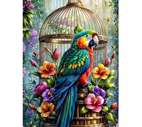 Puzzle 100 pièces Jeux éducatif Défi Jouets Perroquet aux Fleurs de la Jungle Puzzles Classiques Puzzle DIY Cadeaux de l'art de la Décoration Moderne