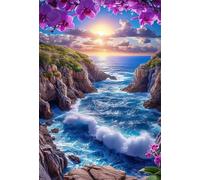 Puzzle 100 Pieces Lever Soleil sur L'Océan, Jeu éducatif Défi Jouets Stimule Concentration et Imagination, Puzzle Adulte 100 Pièces 40 x 28 cm