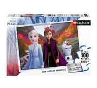 Puzzle 100 pièces Nathan Un monde magique Disney La Reine des Neiges 2 G