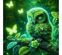 Puzzle 100 pièces,Papillon Hibou Vert Puzzles pour Adultes,Jeux éducatifs,Puzzles Artistiques à Faire Soi-Même idéal pour la Décoration Intérieure et Les Cadeaux