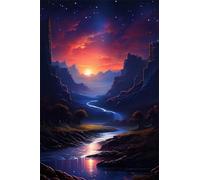 Puzzle 100 Pieces Paysage Rivière Coucher Soleil 40 x 28 cm Puzzles Adultes, Jeu éducatif Défi Jouets Puzzles Classiques, Jeu D'adresse pour Toute la Famille