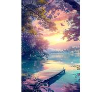 Puzzle 100 Pieces Pont Dessus d'un Lac, Jeux éducatif Défi Jouets Puzzles Classiques, Parfaitement Emboîtable Lettres au Dos, pour Vous Faciliter Le Travail pour Hommes Femmes Plus âgés 40 x 28 cm