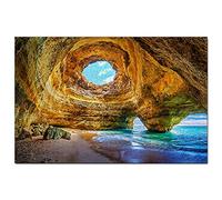 Puzzle 100 pièces Portugal Algarve Grottes de Benagil Jeu d'art Souvenir de Voyage 45,5x35,5CM