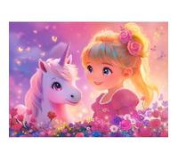 Puzzle 100 pièces : Princesse à la licorne
