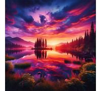 Puzzle 100 Pieces Rivière Lever du Soleil Jungle 35x35 cm Puzzle Adulte Jeux Éducatifs Jeu de Création et Logique Jeu de Concentration pour Toute la Famille pour Décoration Maison