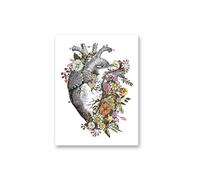 Puzzle 100 pièces Vintage Anatomie Fleur cœur Cerveau rétro Papier Jouet Adulte Jeu de décompression Jq395Mk 45,5 x 35,5 cm