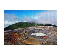Puzzle 100 pièces Volcan Poas San José Costa Rica, Souvenir de Voyage, œuvre d'art, 45,5 x 35,5 cm