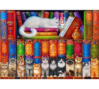 Puzzle 1000 Bibliothèque des chats