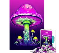 Puzzle 1000 Champignons psychédéliques Lumineux Jouet addictif pour cultiver la Patience Jeu Relaxant et éducatif Cadeau de Père Noël Secret (Dimensions 38x26cm)
