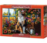 Puzzle 1000 Chat en fleurs Méditation CASTOR
