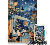 Puzzle 1000 Chats sur Un Balcon Parisien Découpe précise Jeu d'adresse mentale Jeu Facile Cadeau Artistique de Noël (50x75cm)